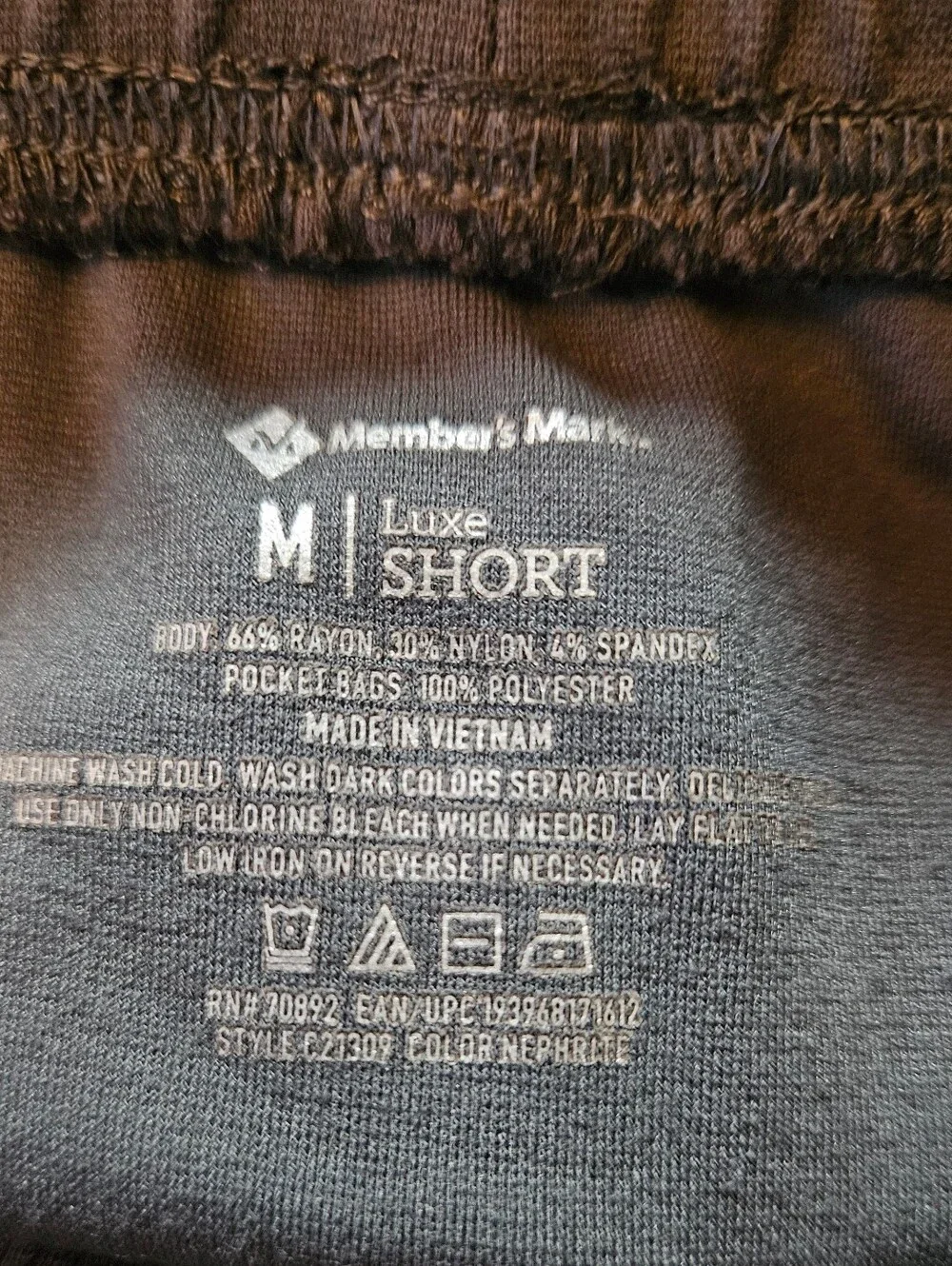 Members Mark Luxe Womens Gray Pull On Elastic Waist Active Shorts Size Medium